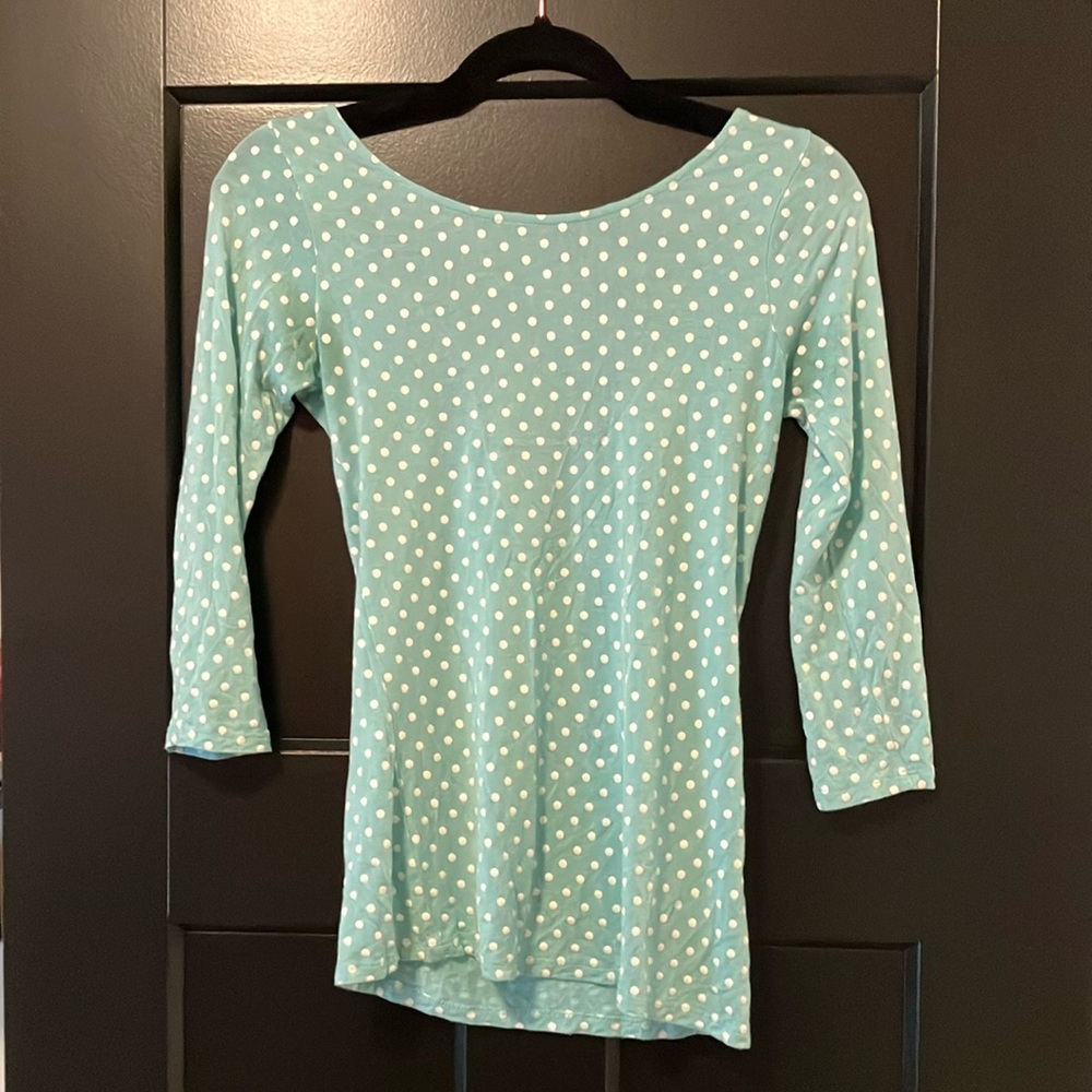 Polka Dot Women's Top - Blue and White